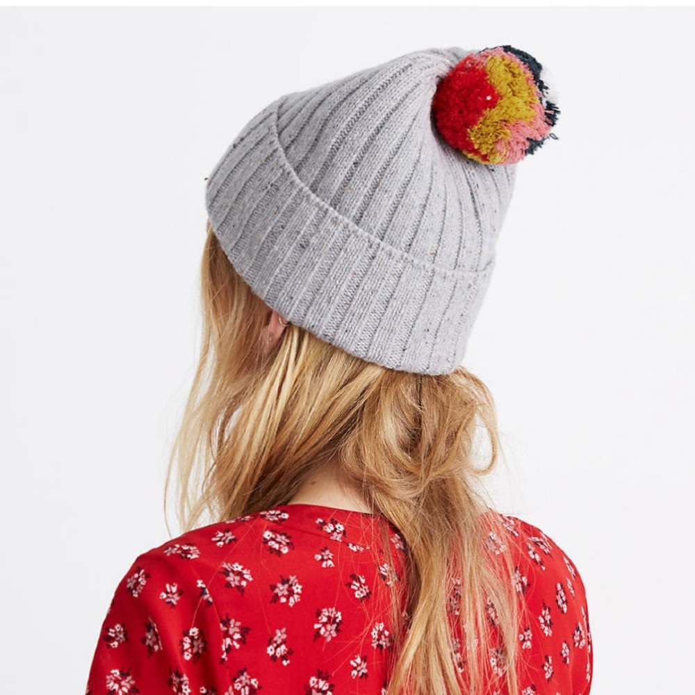 Madewell Rainbow Pom-Pom Beanie